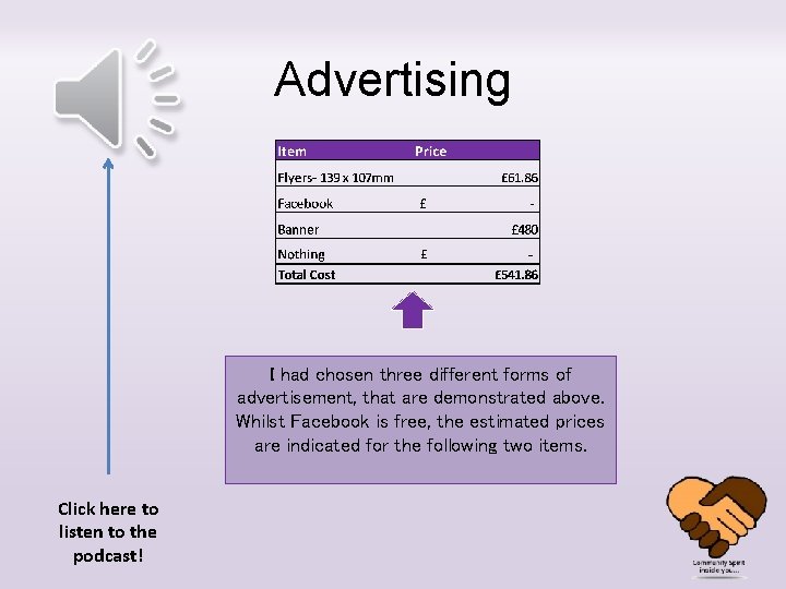 Advertising I had chosen three different forms of advertisement, that are demonstrated above. Whilst