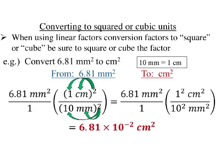 10 mm = 1 cm 