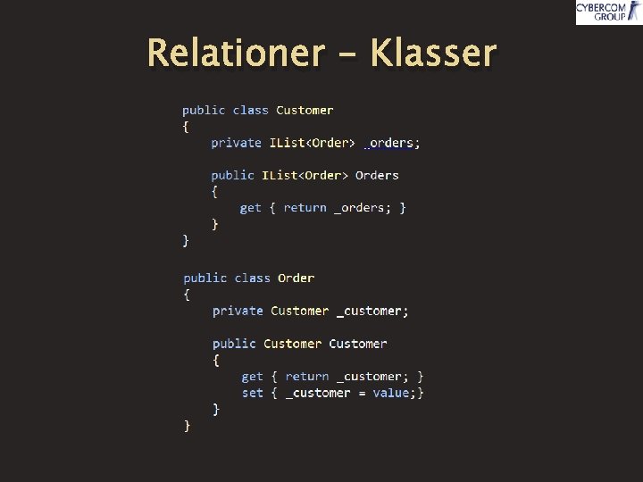 Relationer - Klasser 