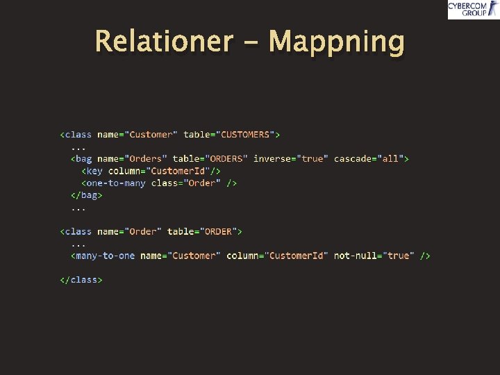 Relationer - Mappning 