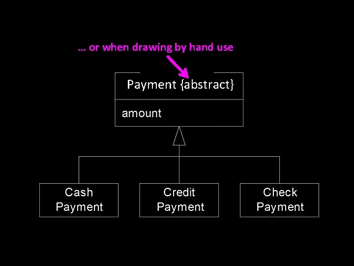 … or when drawing by hand use Payment {abstract} Payment 