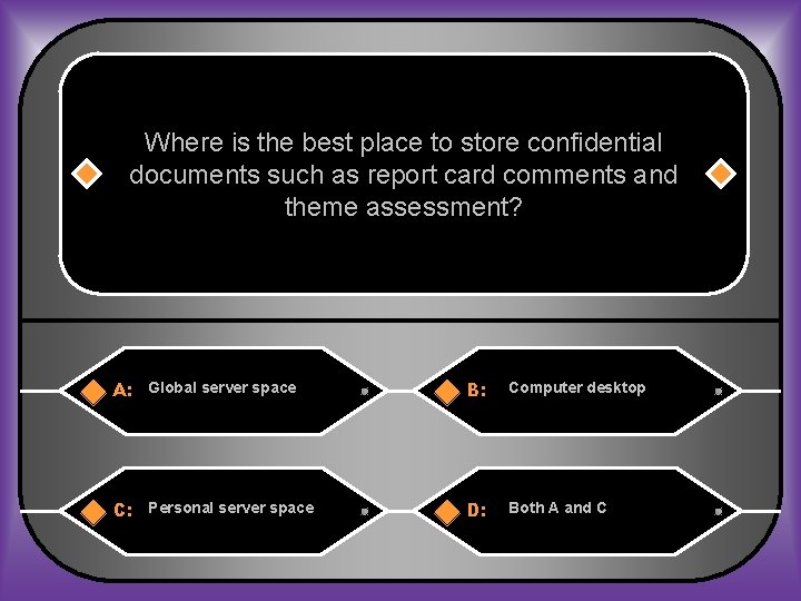 Where is the best place to store confidential documents such as report card comments