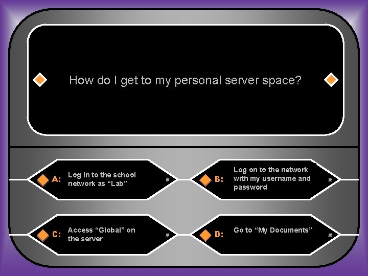 How do I get to my personal server space? Log in to the school