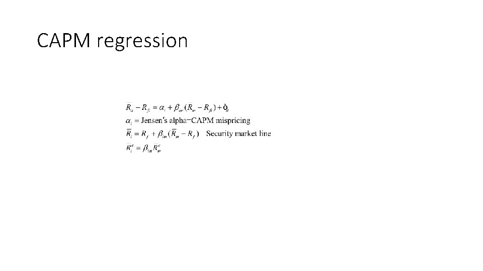 CAPM regression 