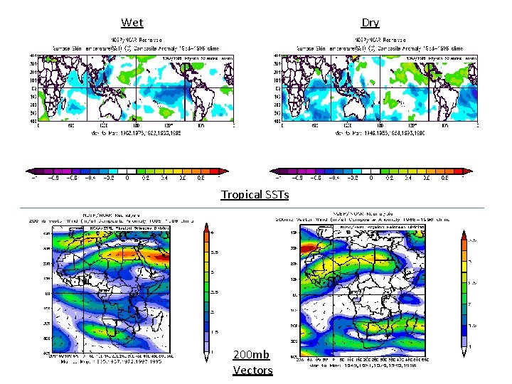 Wet Dry Tropical SSTs 200 mb Vectors 