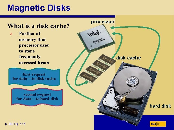 Magnetic Disks What is a disk cache? Ø Portion of memory that processor uses