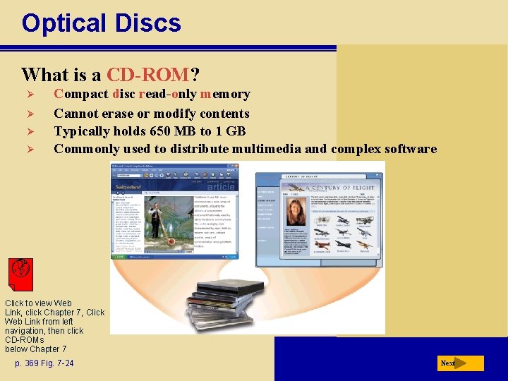 Optical Discs What is a CD-ROM? Ø Ø Compact disc read-only memory Cannot erase