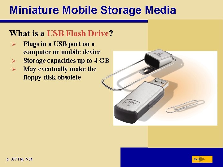 Miniature Mobile Storage Media What is a USB Flash Drive? Ø Ø Ø Plugs