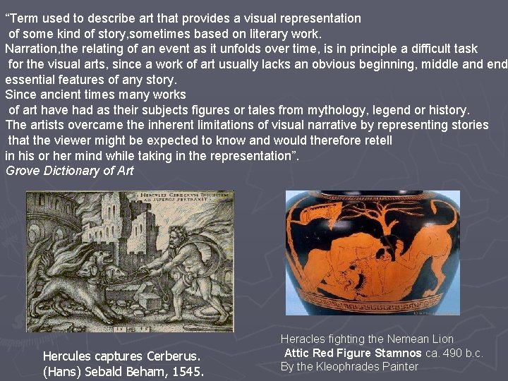 “Term used to describe art that provides a visual representation of some kind of