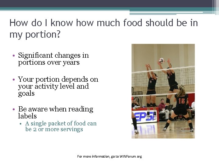 How do I know how much food should be in my portion? • Significant