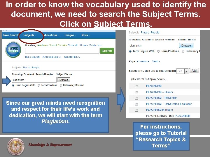 In order to know the vocabulary used to identify the document, we need to