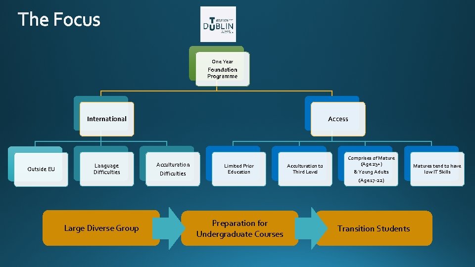 One Year Foundation Programme International Outside EU Language Difficulties Large Diverse Group Access Acculturation