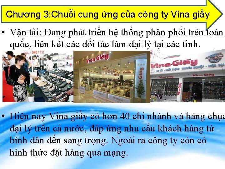 Chương 3: Chuỗi cung ứng của công ty Vina giầy • Vận tải: Đang