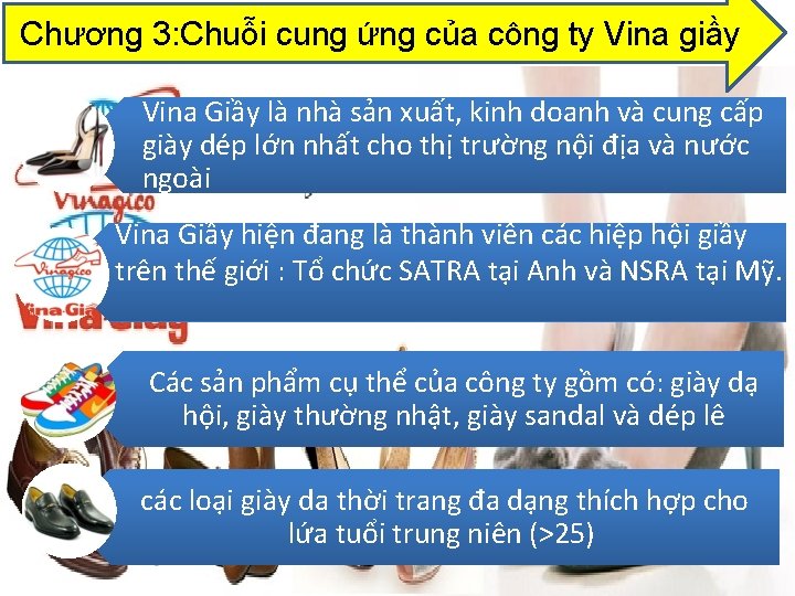 Chương 3: Chuỗi cung ứng của công ty Vina giầy Vina Giầy là nhà