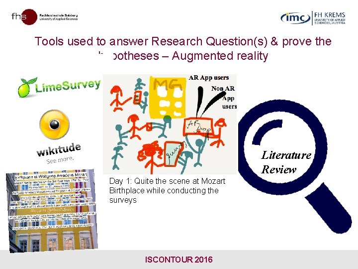 Tools used to answer Research Question(s) & prove the hypotheses – Augmented reality Literature