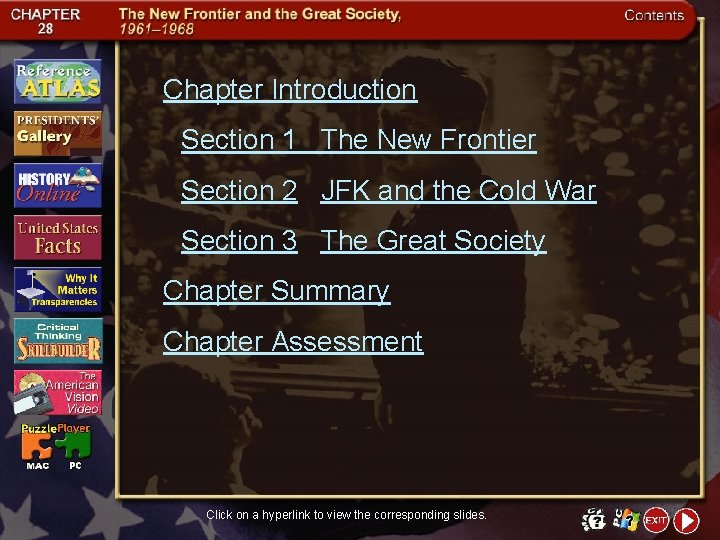 Chapter Introduction Section 1 The New Frontier Section 2 JFK and the Cold War