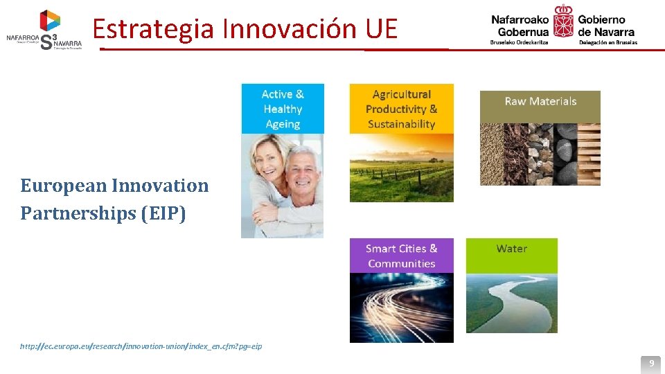 Estrategia Innovación UE European Innovation Partnerships (EIP) http: //ec. europa. eu/research/innovation-union/index_en. cfm? pg=eip 9