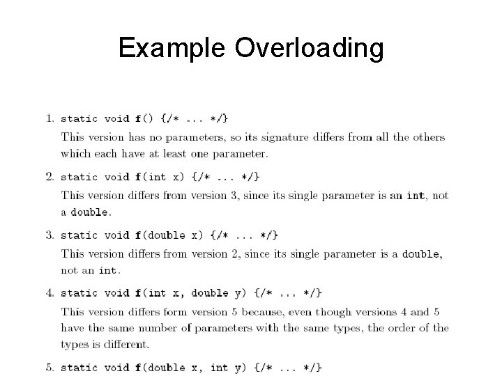 Example Overloading 