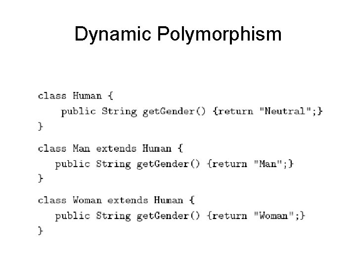 Dynamic Polymorphism 