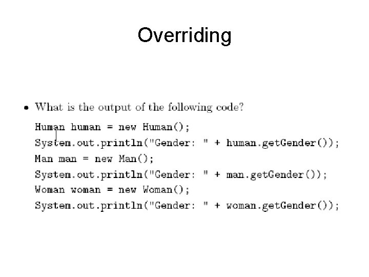 Overriding 