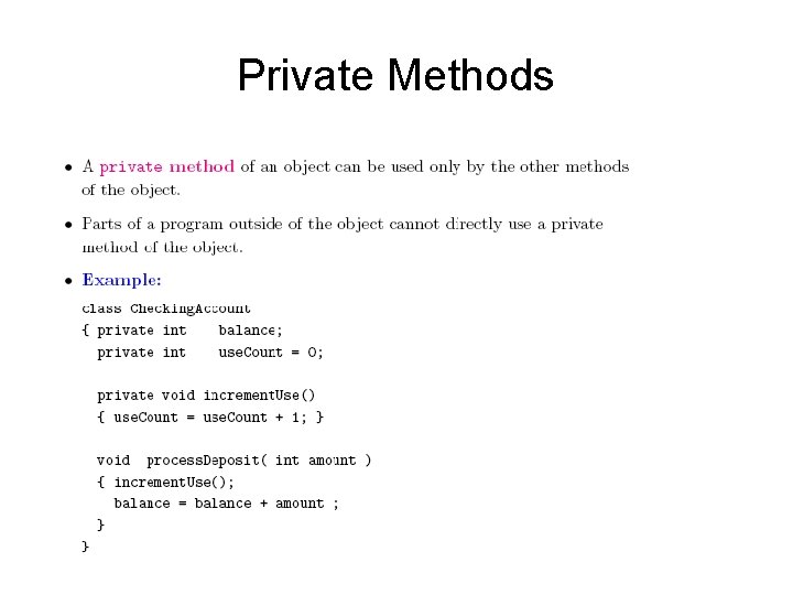 Private Methods 