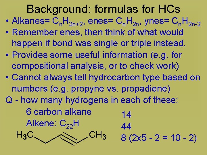 Naming Hydrocarbons nomenclature Handout Hydrocarbons IUPAC names Drawing