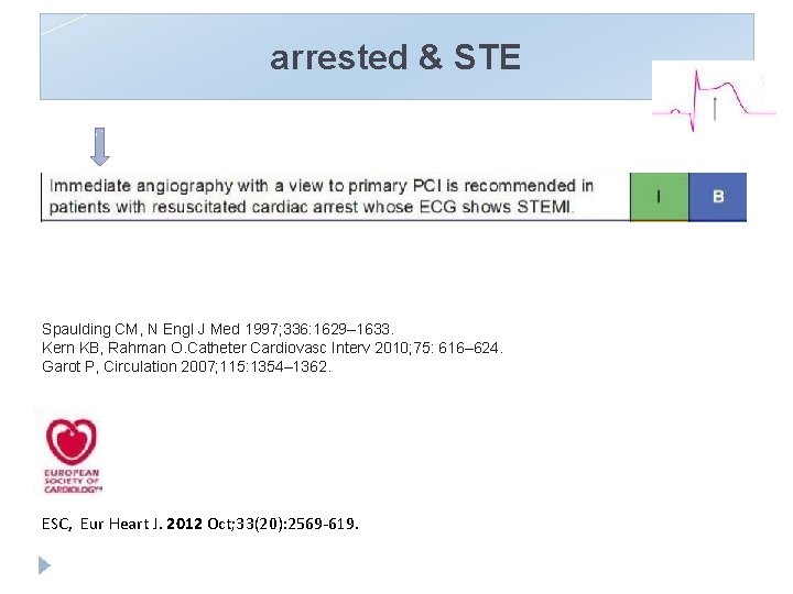 arrested & STE Spaulding CM, N Engl J Med 1997; 336: 1629– 1633. Kern