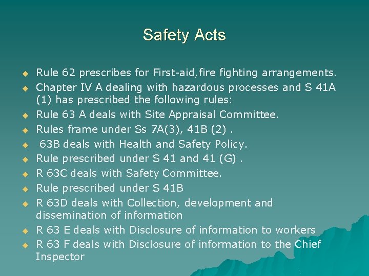 SAFETY ACTS Indian International perspective CS Saibal C