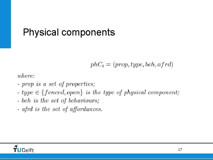 Physical components MAIA 17 