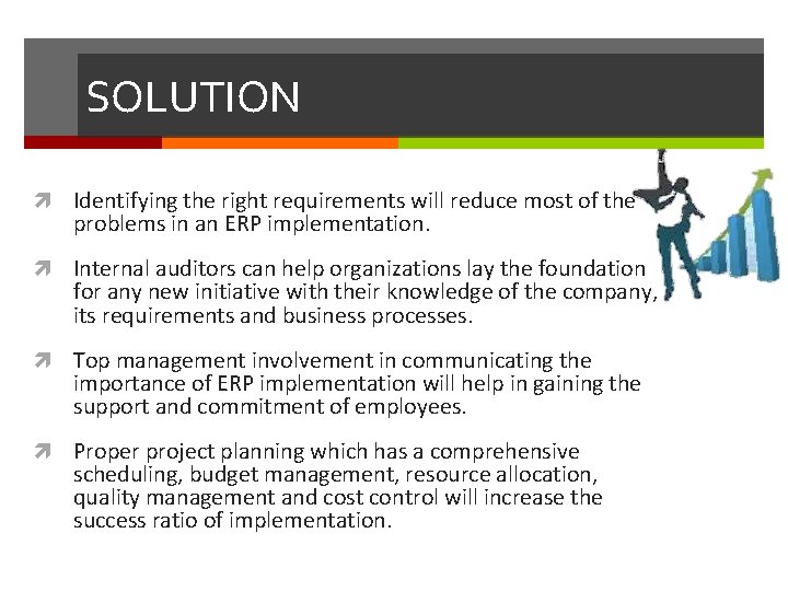 SOLUTION Identifying the right requirements will reduce most of the problems in an ERP