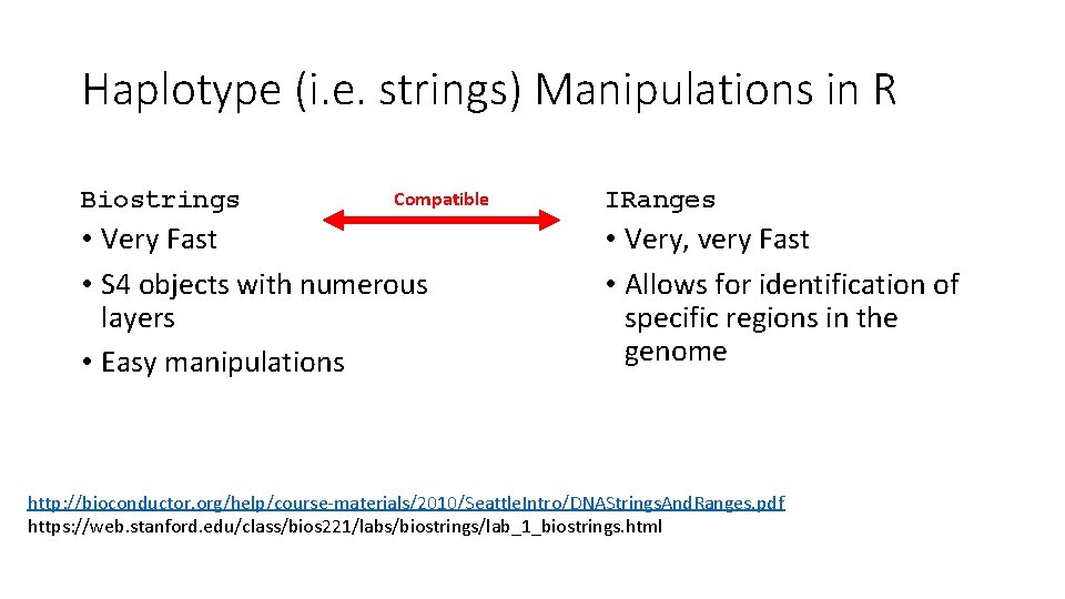 Haplotype (i. e. strings) Manipulations in R Biostrings Compatible • Very Fast • S Haplotype (i. e. strings) Manipulations in R Biostrings Compatible • Very Fast • S