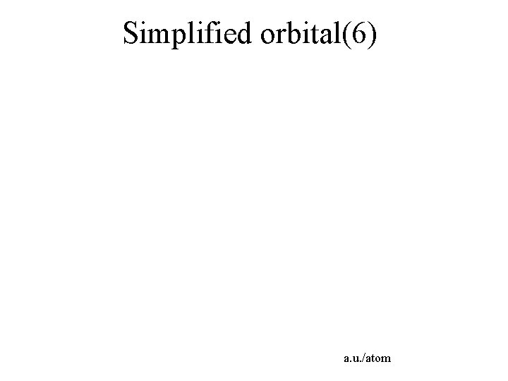 Simplified orbital(6) a. u. /atom 