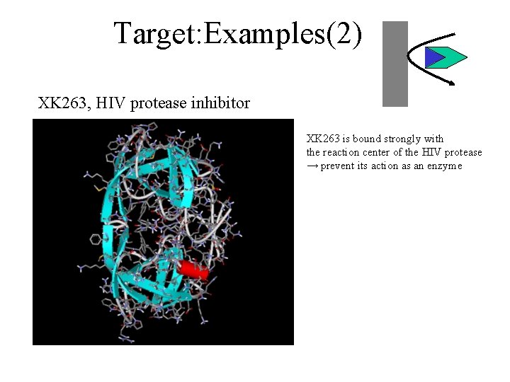 Target: Examples(2) XK 263, HIV protease inhibitor XK 263 is bound strongly with the