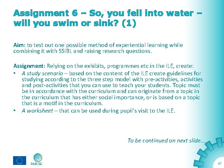 Assignment 6 – So, you fell into water – will you swim or sink?