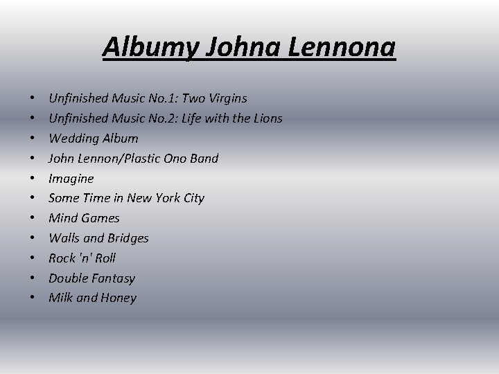 Albumy Johna Lennona • • • Unfinished Music No. 1: Two Virgins Unfinished Music