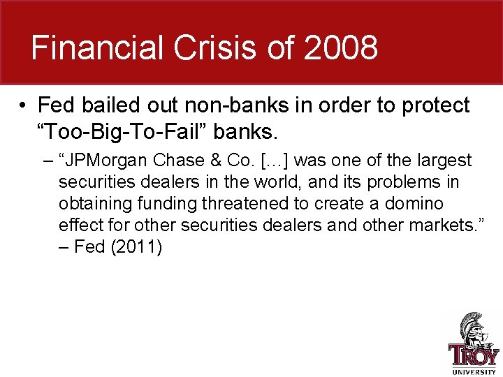 Financial Contagion and the Federal Reserve The Upperbound