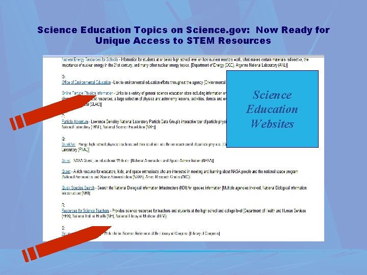 Science Education Topics on Science. gov: Now Ready for Unique Access to STEM Resources