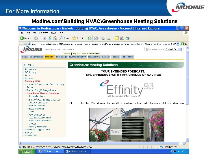For More Information… Modine. comBuilding HVACGreenhouse Heating Solutions 