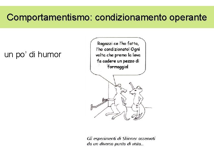 Comportamentismo: condizionamento operante un po’ di humor 