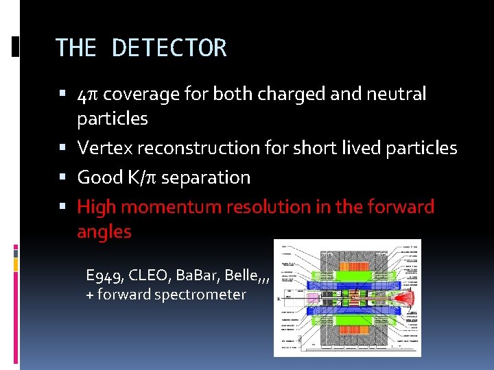 THE DETECTOR 4 p coverage for both charged and neutral particles Vertex reconstruction for