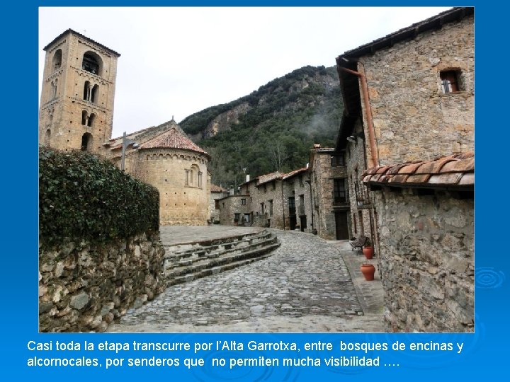 Casi toda la etapa transcurre por l’Alta Garrotxa, entre bosques de encinas y alcornocales,