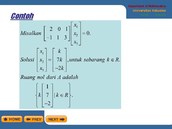 Department of Mathematics Contoh Universitas Haluoleo Kendari. . : : . . Indonesia 