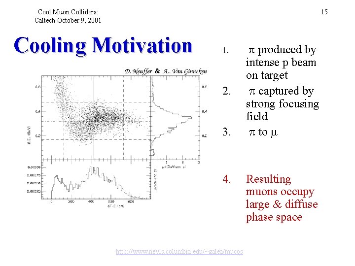 Cool Muon Colliders: Caltech October 9, 2001 15 Cooling Motivation 1. 2. 3. 4.