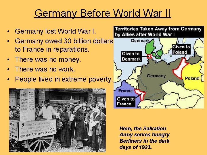 Germany Before World War II • Germany lost World War I. • Germany owed