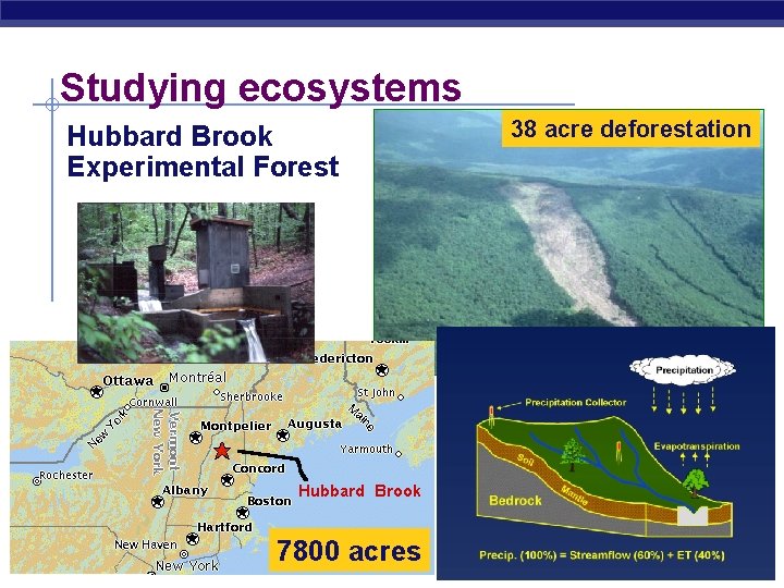 Studying ecosystems Hubbard Brook Experimental Forest AP Biology 7800 acres 38 acre deforestation 
