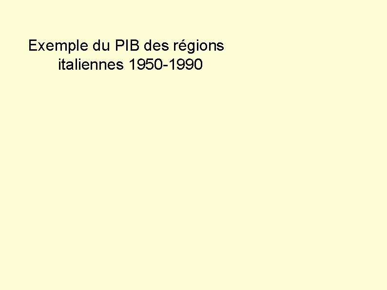 Exemple du PIB des régions italiennes 1950 -1990 