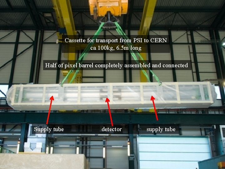 Cassette for transport from PSI to CERN ca 100 kg, 6. 5 m long