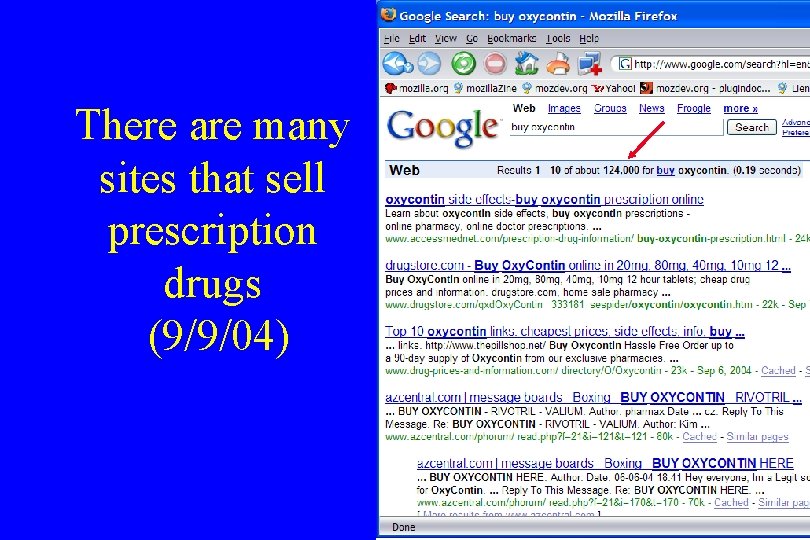 There are many sites that sell prescription drugs (9/9/04) 