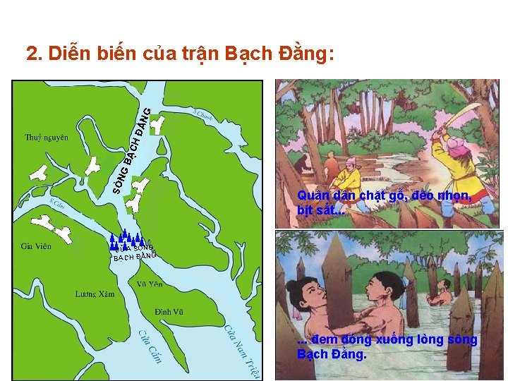 SÔ NG BẠ C HĐ ẰN G 2. Diễn biến của trận Bạch Đằng: