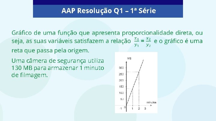 AAP Resolução Q 1 – 1ª Série Uma câmera de segurança utiliza 130 MB